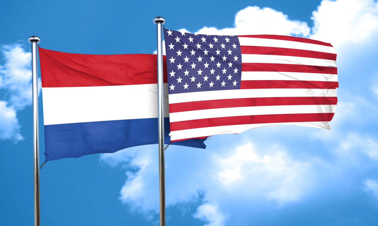 American and Dutch flags