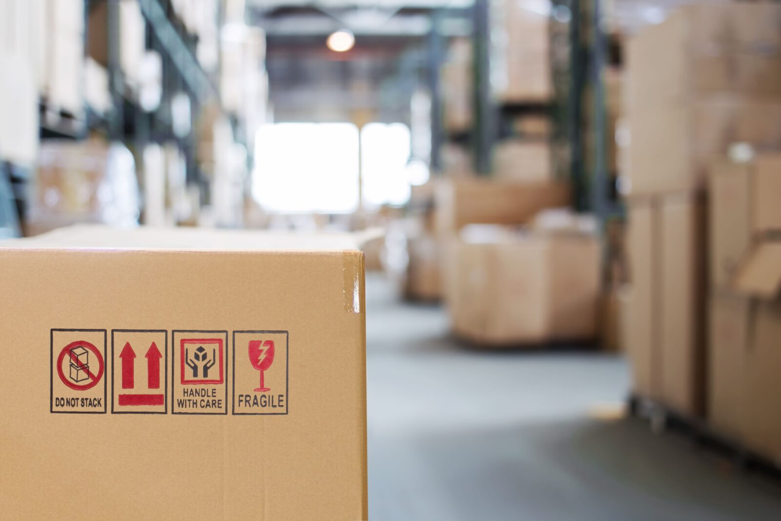 Packaging - carton in a warehouse